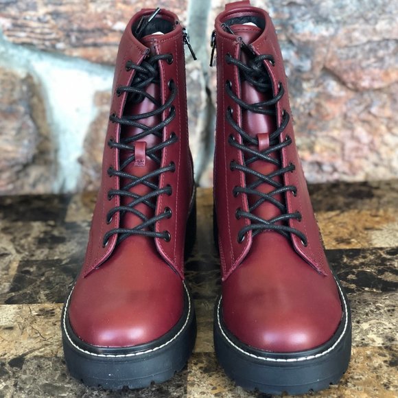 Madden Girl Carra Lace-Up Lug Sole Combat Boots - Picture 7 of 10